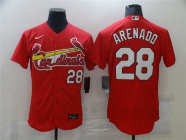Activewear Baseball Uniform 28 Nolan Arenado Jerseys Red Alternate Elite Shirt