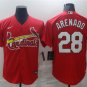 Activewear Baseball Uniform 28 Nolan Arenado Jerseys Red Alternate Player Shirt