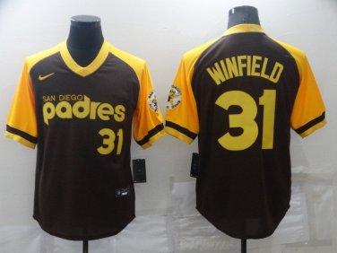 Activewear Baseball Uniform 31 Dave Winfield Jerseys Vintage Brown Cooperstown Shirt
