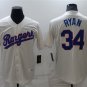 Activewear Baseball Uniform 34 Nolan Ryan Jerseys Cream Cooperstown Collection Shirt