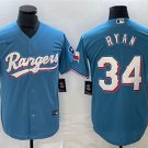 Activewear Baseball Uniform 34 Nolan Ryan Jerseys Light Blue Alternate Retired Shirt