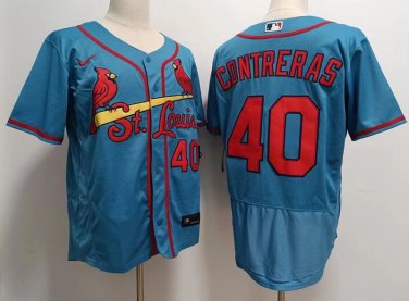 Activewear Baseball Uniform 40 Willson Contreras Jerseys Blue Alternate Elite Shirt
