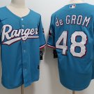 Activewear Baseball Uniform 48 Jacob DeGrom Jerseys Light Blue Alternate Player Shirt