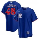 Activewear Baseball Uniform 48 Jacob DeGrom Jerseys Royal City Connect Player Shirt