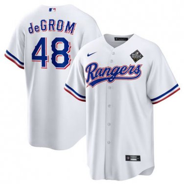 Activewear Baseball Uniform 48 Jacob DeGrom Jerseys White 2023 World Series Game Shirt