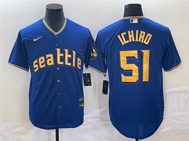 Activewear Baseball Uniform 51 Ichiro Suzuki Jerseys Royal 2023 City Connect Shirt