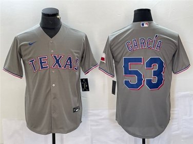 Activewear Baseball Uniform 53 Adolis Garcia Jerseys Gray Away Player Game Shirt
