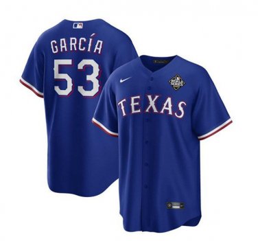 Activewear Baseball Uniform 53 Adolis Garc&Atilde;&shy;a Jerseys Royal 2023 World Series Shirt