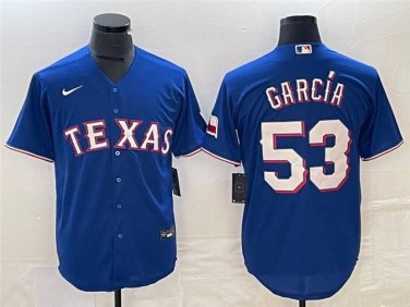 Activewear Baseball Uniform 53 Adolis Garcia Jerseys Royal Alternate Player Game Shirt