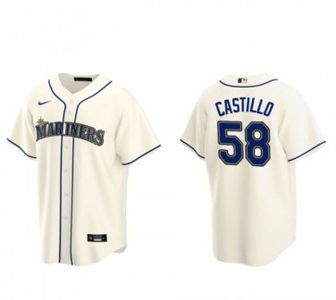 Activewear Baseball Uniform 58 Luis Castillo Jerseys Cream Alternate Player Game Shirt
