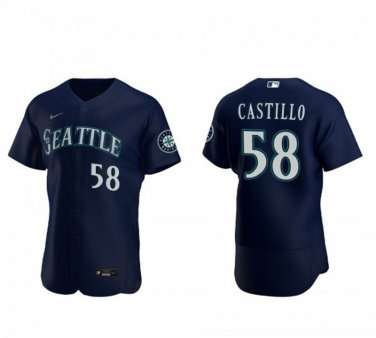 Activewear Baseball Uniform 58 Luis Castillo Jerseys Navy Alternate Player Elite Shirt