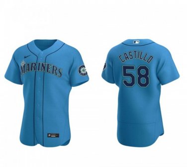 Activewear Baseball Uniform 58 Luis Castillo Jerseys Royal Alternate Elite Shirt