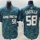 Activewear Baseball Uniform 58 Luis Castillo Jerseys Teal 2023 All-Star Game Shirt