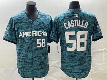 Activewear Baseball Uniform 58 Luis Castillo Jerseys Teal 2023 All-Star Game Shirt
