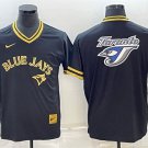 Activewear Baseball Uniform Toronto Blue Jays Blank Jerseys Black Gold Team Big Logo Shirt