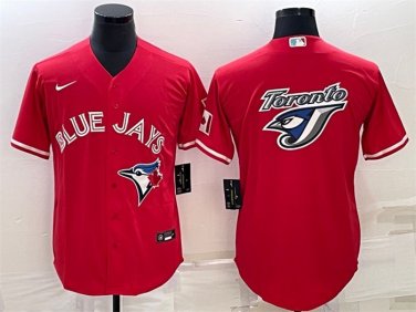 Activewear Baseball Uniform Toronto Blue Jays Blank Jerseys Red Team Big Logo CoolBase Shirt
