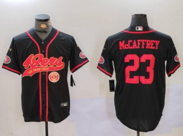 Christian McCaffrey #23 San Francisco 49ers Stitched Jersey Black
