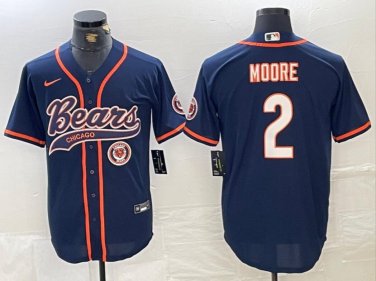 D.J. Moore #2 Chicago Bears Stitched Jersey Navy