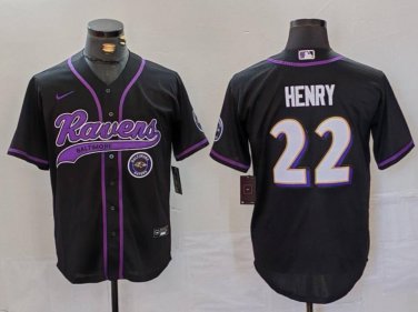 Derrick Henry #22 Baltimore Ravens Stitched Jersey Black