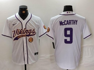 J.J. McCarthy #9 Minnesota Vikings Stitched Jersey White