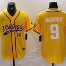 J.J. McCarthy #9 Minnesota Vikings Stitched Jersey Yellow