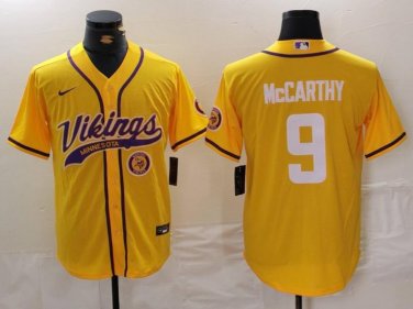 J.J. McCarthy #9 Minnesota Vikings Stitched Jersey Yellow