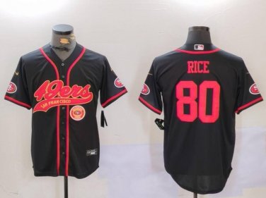 Jerry Rice #80 San Francisco 49ers Stitched Jersey Black