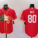Jerry Rice #80 San Francisco 49ers Stitched Jersey Scarlet Fans