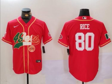 Jerry Rice #80 San Francisco 49ers Stitched Jersey Scarlet Fans