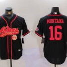 Joe Montana #16 San Francisco 49ers Stitched Jersey Black