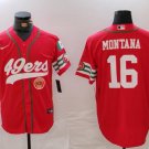 Joe Montana #16 San Francisco 49ers Stitched Jersey Scarlet