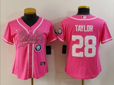 Jonathan Taylor #28 Indianapolis Colts Stitched Jersey Pink