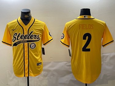 Justin Fields #2 Pittsburgh Steelers Stitched Jersey Yellow