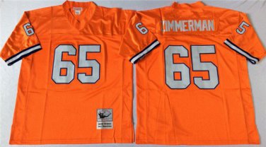 mens & youth Activewear  Uniform #65 Gary Zimmerman Jerseys Vintage Orange Throwback Shirt
