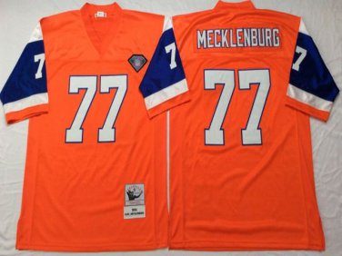 mens & youth Activewear  Uniform #77 Karl Mecklenburg Jerseys Vintage Orange Throwback Shirt