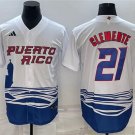 mens & youth Puerto Rico Uniform 21 Roberto Clemente Jerseys White 2023 World Baseball Classic Shirt