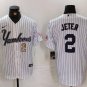 Men's Derek Jeter #2 New York Yankees Home Player Jersey White