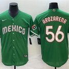 Mexico Uniform 56 Randy Arozarena Jerseys Green 2023 World Baseball Classic Shirt