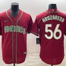 Mexico Uniform 56 Randy Arozarena Jerseys Red 2023 World Baseball Classic Shirt