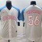 Mexico Uniform 56 Randy Arozarena Jerseys White Blue 2023 World Baseball Classic Shirt
