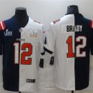 Patriots x Buccaneers #12 Tom Brady Jerseys Split Navy