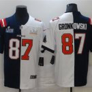 Patriots x Buccaneers #87 Rob Gronkowski Jerseys Split Navy