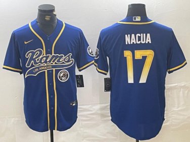 Puka Nacua #17 Los Angeles Rams Stitched Jersey Royal