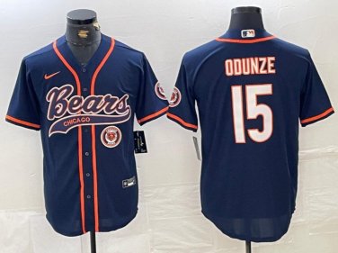 Rome Odunze #15 Chicago Bears Stitched Jersey Navy