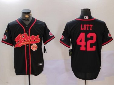 Ronnie Lott #42 San Francisco 49ers Stitched Jersey Black