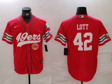 Ronnie Lott #42 San Francisco 49ers Stitched Jersey Scarlet
