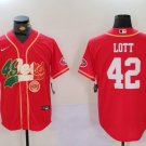 Ronnie Lott #42 San Francisco 49ers Stitched Jersey Scarlet Fans
