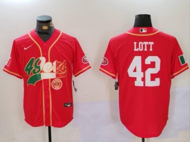 Ronnie Lott #42 San Francisco 49ers Stitched Jersey Scarlet Fans