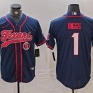 Stefon Diggs #1 Houston Texans Stitched Jersey Navy