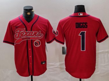 Stefon Diggs #1 Houston Texans Stitched Jersey Red